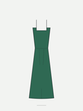 Technical sketch of the Little West 12th Dress in Serpenstone Green