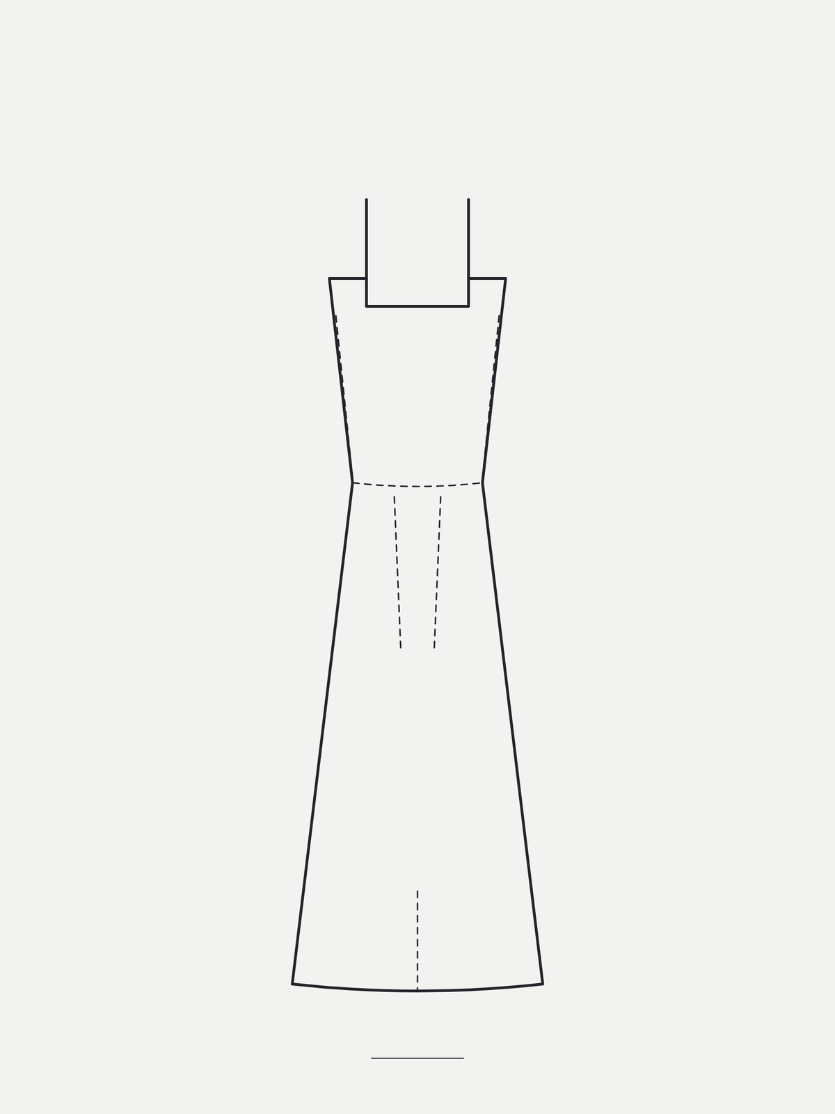 Technical sketch of the Gansevoort Column Dress