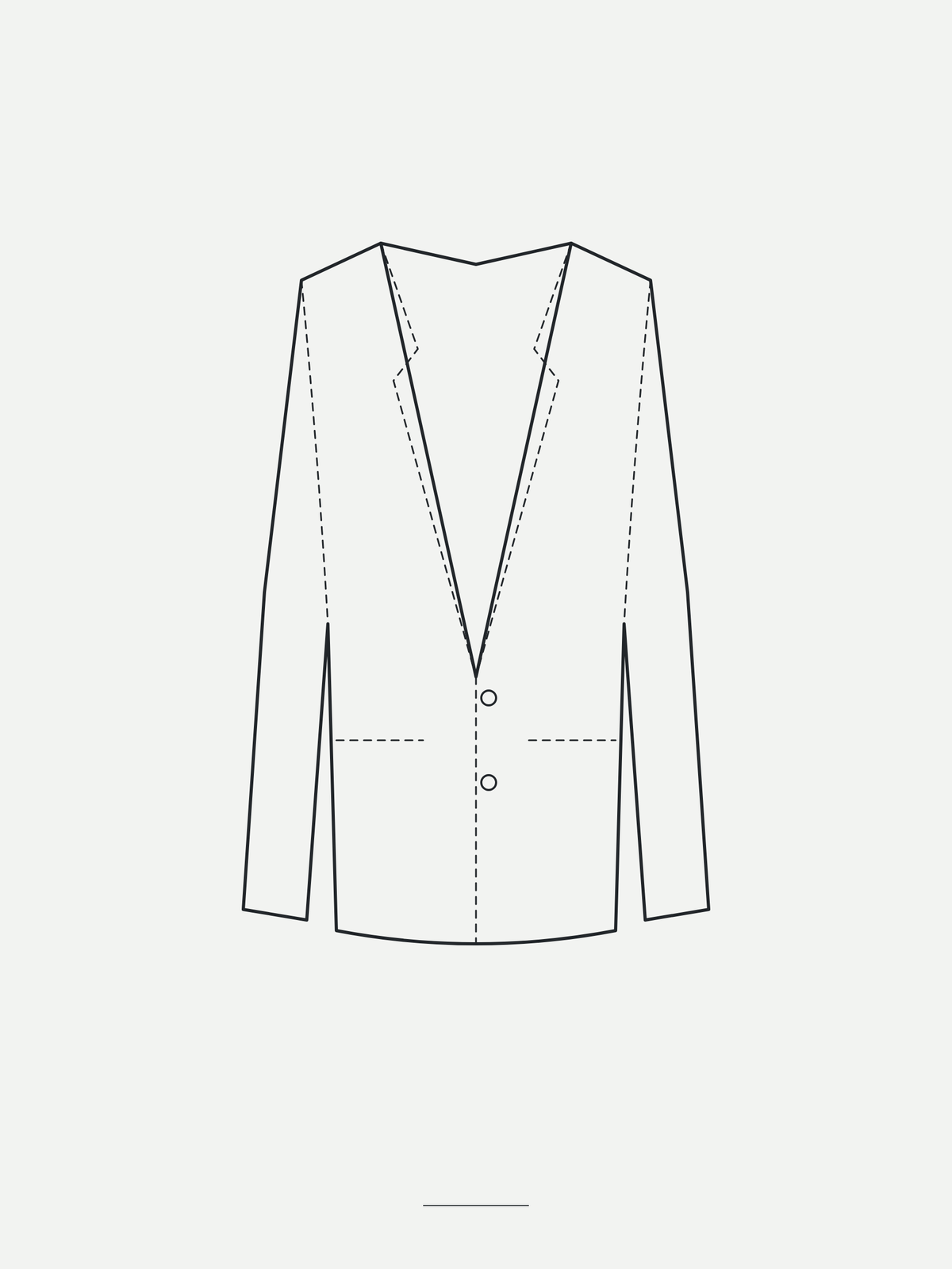 Technical sketch of the Hudson Tailored Blazer