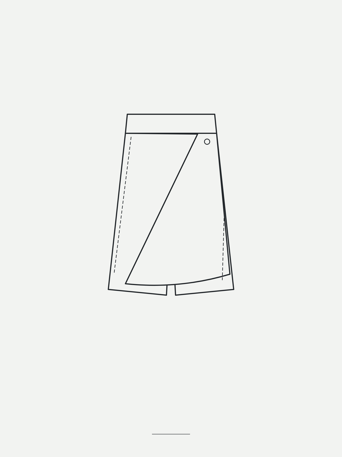 Technical sketch of the Arch Wrap Skort