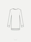 Technical sketch of the Doveglass Cashmere Crew