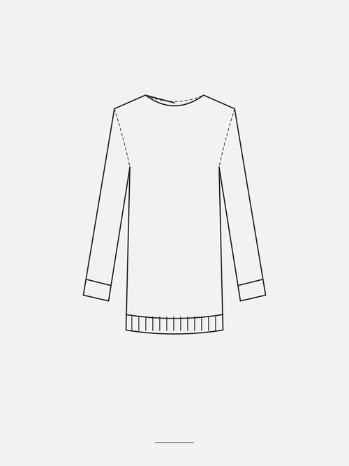 Technical sketch of the Doveglass Cashmere Crew
